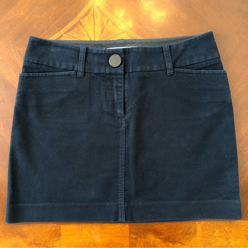 ARMANI EXCHANGE EUC Mini Skirt Navy Blue Brushed Cotton - Size 4